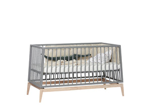 Leander - Luna Baby Cot/Bed (120x60cm) - Grey/Oak