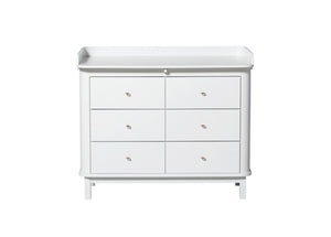 Oliver Furniture - Wood Collection - Nursery Dresser 6 Drawer - with Large Top - White