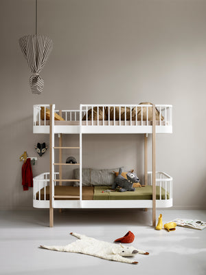 Oliver Furniture - Wood Collection - Bunk Bed 90x200cm - White/Oak