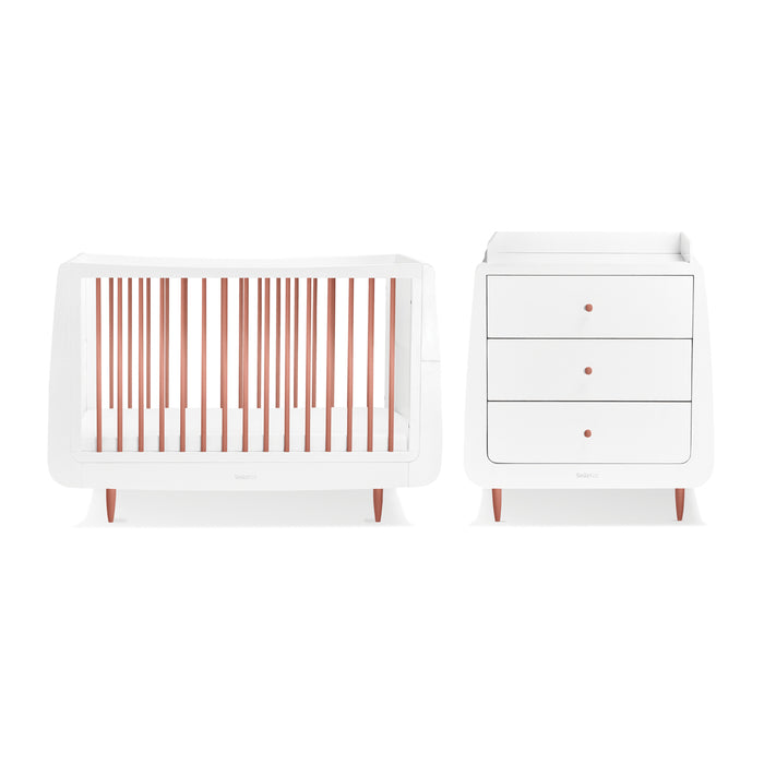 SnuzKot Skandi 2 Piece Nursery Furniture Set - Rose Gold