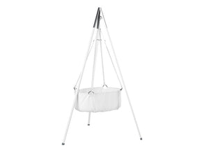 Leander - Cradle with White Aluminium Tripod Stand - White