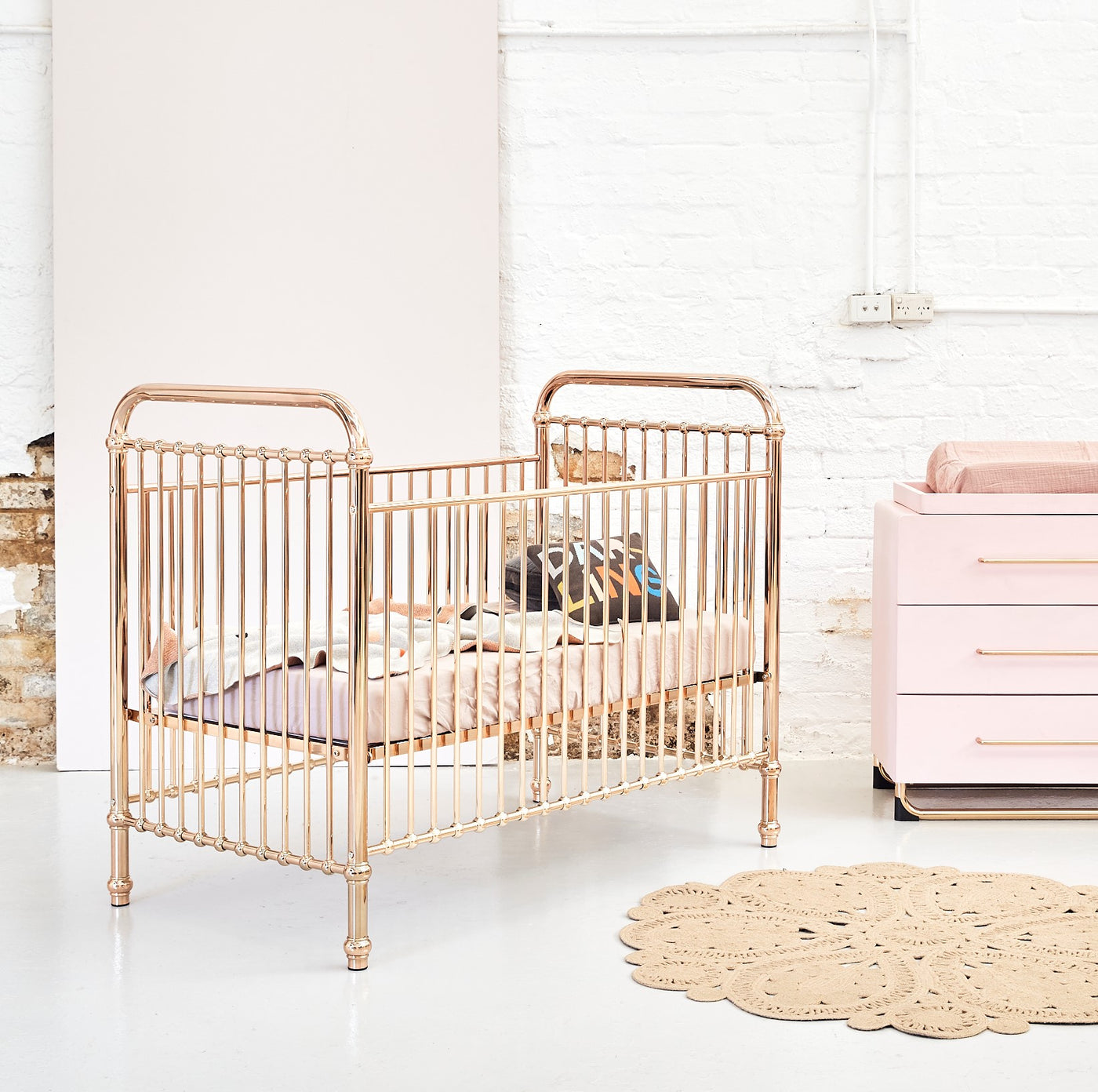 Ellie Rose Gold Cot Cot Bed