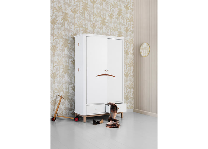 Oliver Furniture - Wood Collection - Wardrobe 2 doors - White/Oak