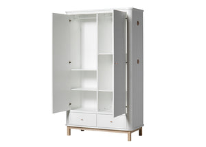 Oliver Furniture - Wood Collection - Wardrobe 2 doors - White/Oak