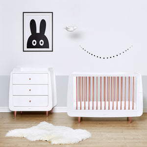SnuzKot Skandi 2 Piece Nursery Furniture Set - Rose Gold