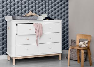 Oliver Furniture - Wood Collection - Nursery Dresser 6 Drawer - with Small Top - White/Oak