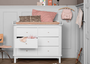 Oliver Furniture - Wood Collection - Nursery Dresser 6 Drawer - with Large Top - White