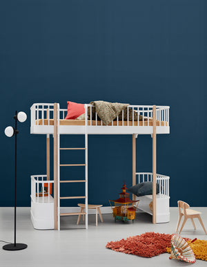Oliver Furniture - Wood Collection - Loft Bed - 90x200cm - White/Oak