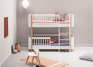Oliver Furniture - Wood Collection - Mini+ Low Bunk Bed 68x162cm - White/Oak