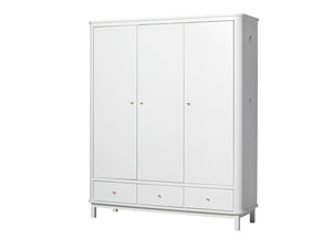 Oliver Furniture - Wood Collection - Wardrobe 3 Door - White