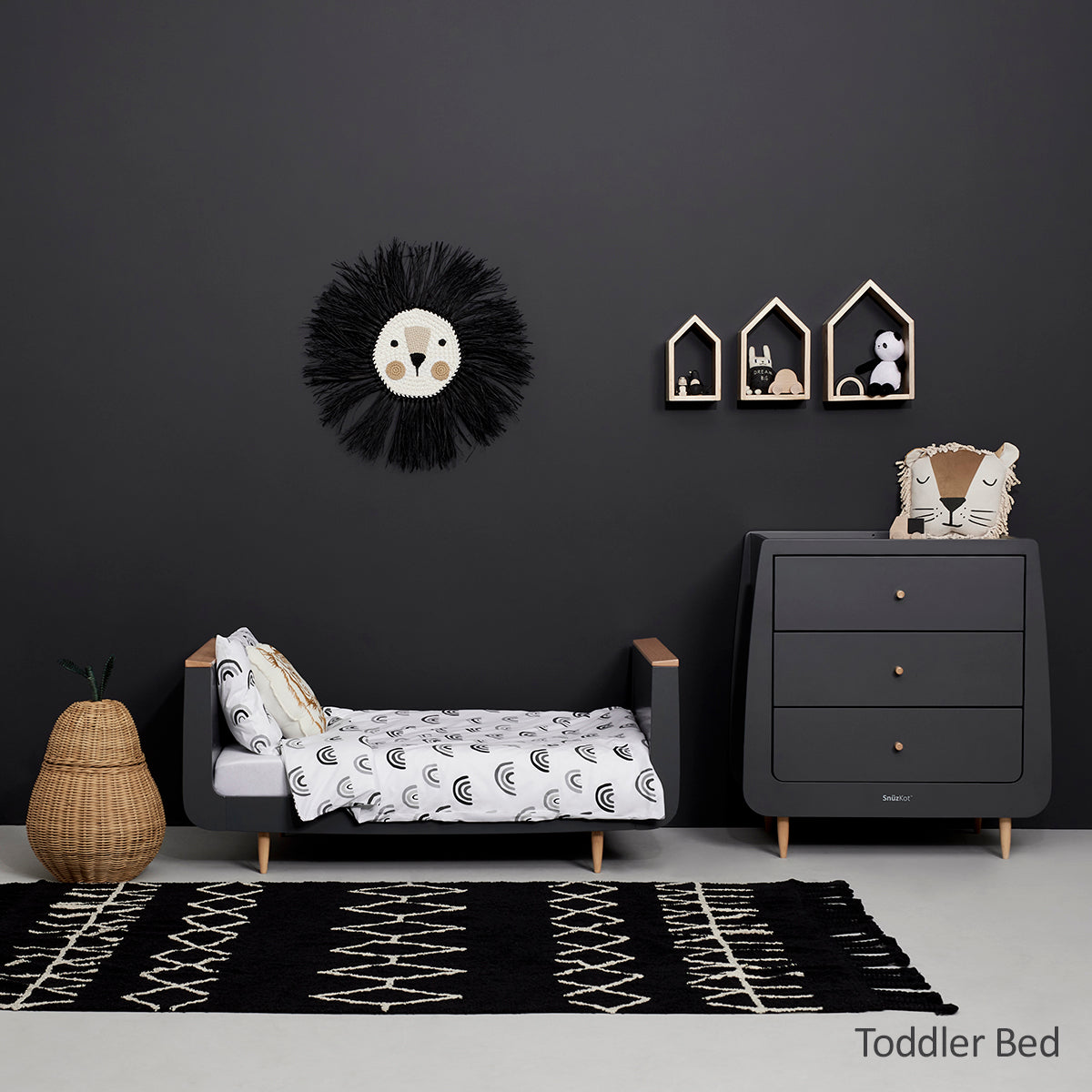 SnuzKot Skandi 2 Piece Nursery Furniture Set Slate Natural