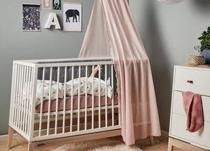 Leander - Luna Baby Cot / Bed (120x60cm) - White/Oak