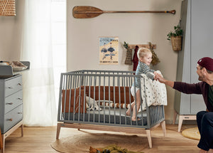 Leander - Luna Baby Cot/Bed (120x60cm) - Grey/Oak
