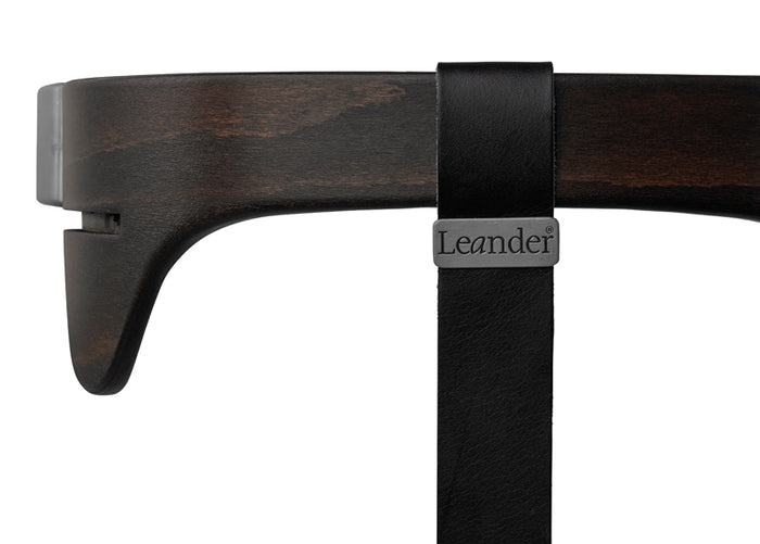 Leander - Safety bar, Walnut - Strap: brown (for high chair)
