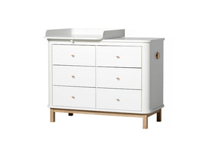 Oliver Furniture - Wood Collection - Nursery Dresser 6 Drawer - with Small Top - White/Oak