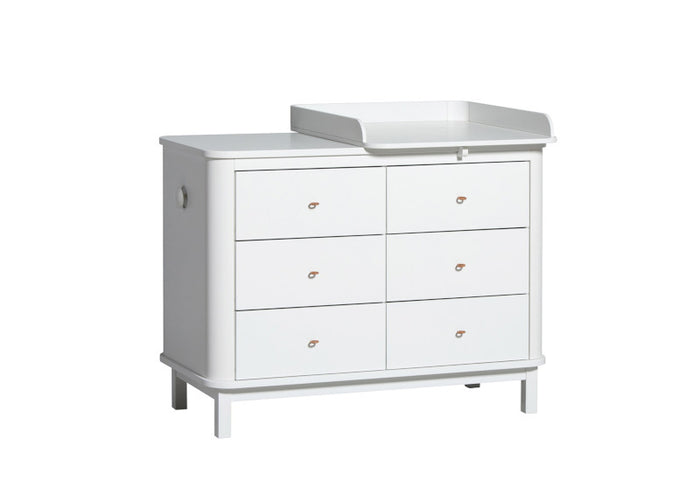 Oliver Furniture - Wood Collection - Nursery Dresser 6 Drawer - with Small Top - White
