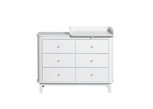 Oliver Furniture - Wood Collection - Nursery Dresser 6 Drawer - with Small Top - White
