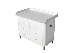 Oliver Furniture - Wood Collection - Nursery Dresser 6 Drawers - with Large Top - White/Oak