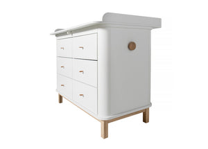 Oliver Furniture - Wood Collection - Nursery Dresser 6 Drawers - with Large Top - White/Oak