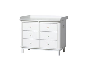 Oliver Furniture - Wood Collection - Nursery Dresser 6 Drawer - with Large Top - White