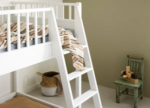 Oliver Furniture - Seaside Collection - Junior Low Loft Bed - 90x160 cm - White