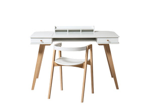 Oliver Furniture - Wood Collection - Desk & Arm Chair - 66cm - White/Oak