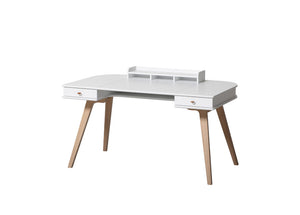 Oliver Furniture - Wood Collection - Desk & Arm Chair - 66cm - White/Oak