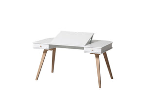 Oliver Furniture - Wood Collection - Desk & Arm Chair - 66cm - White/Oak