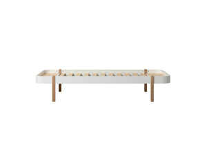 Oliver Furniture - Wood Collection - Lounger Bed - 120x200cm - White/Oak