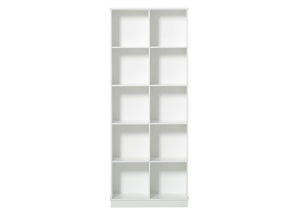 Oliver Furniture - Wood Collection - Shelving Unit Vertical 2x5 with Base - White