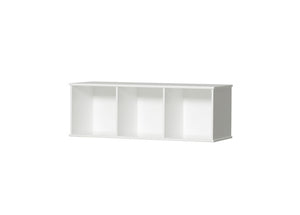 Oliver Furniture - Wood Collection - Shelving Unit Horizontal 3x1 with Base - White