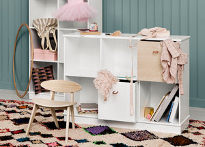 Oliver Furniture - Wood Collection - Shelving Unit Vertical 2x5 with Base - White