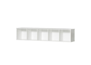 Oliver Furniture - Wood Collection - Shelving Unit Horizontal 5x1 with Base - White