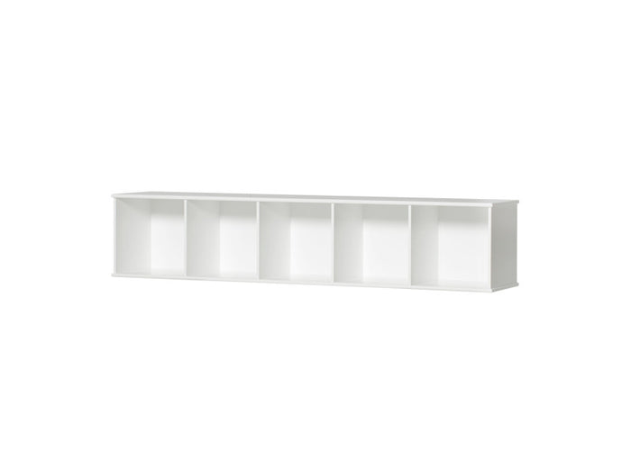 Oliver Furniture - Wood Collection - Shelving Unit Horizontal 5x1 with Base - White