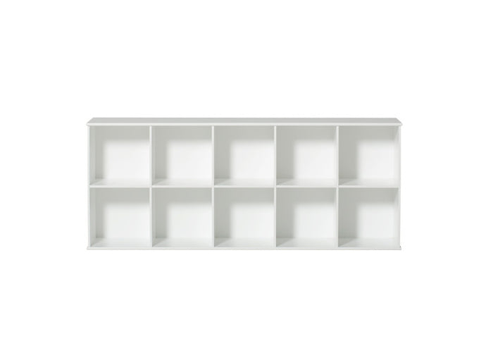 Oliver Furniture - Wood Collection - Shelving Unit Horizontal 5x2 with Base - White