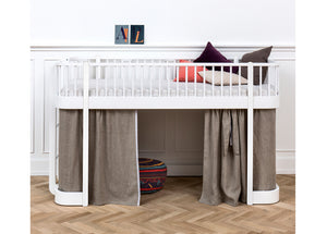 Oliver Furniture - Wood Collection - Low Loft Bed - 90x200cm - White