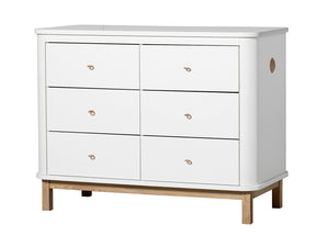 Oliver Furniture - Wood Collection - Dresser 6 Drawers - White/Oak
