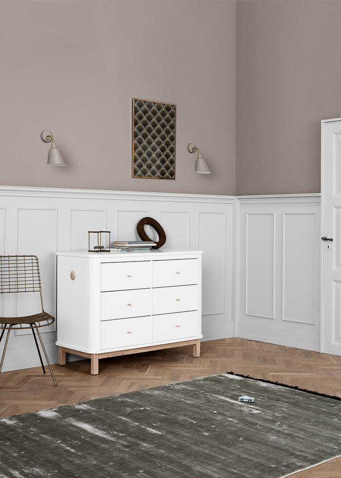 Oliver Furniture - Wood Collection - Dresser 6 Drawers - White/Oak