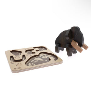 Bajo Mammoth Puzzle and Figure - Black Oak