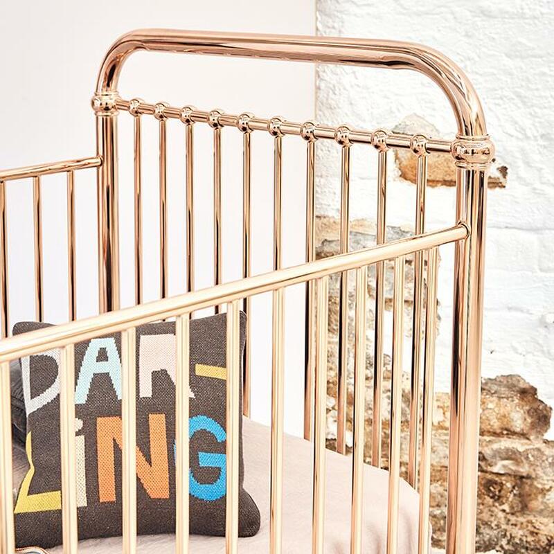 little seeds sierra ridge tessa rose gold metal crib Ellie Rose Gold Cot / Cot Bed – Mini Objects of Desire